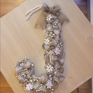 J Shape Christmas Wreath.